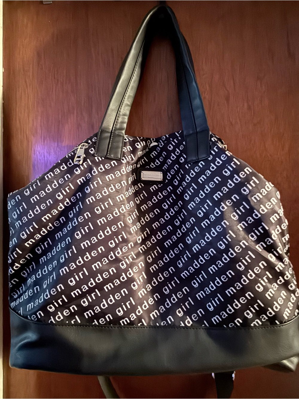 Madden Girl Black Logo Duffel Bag